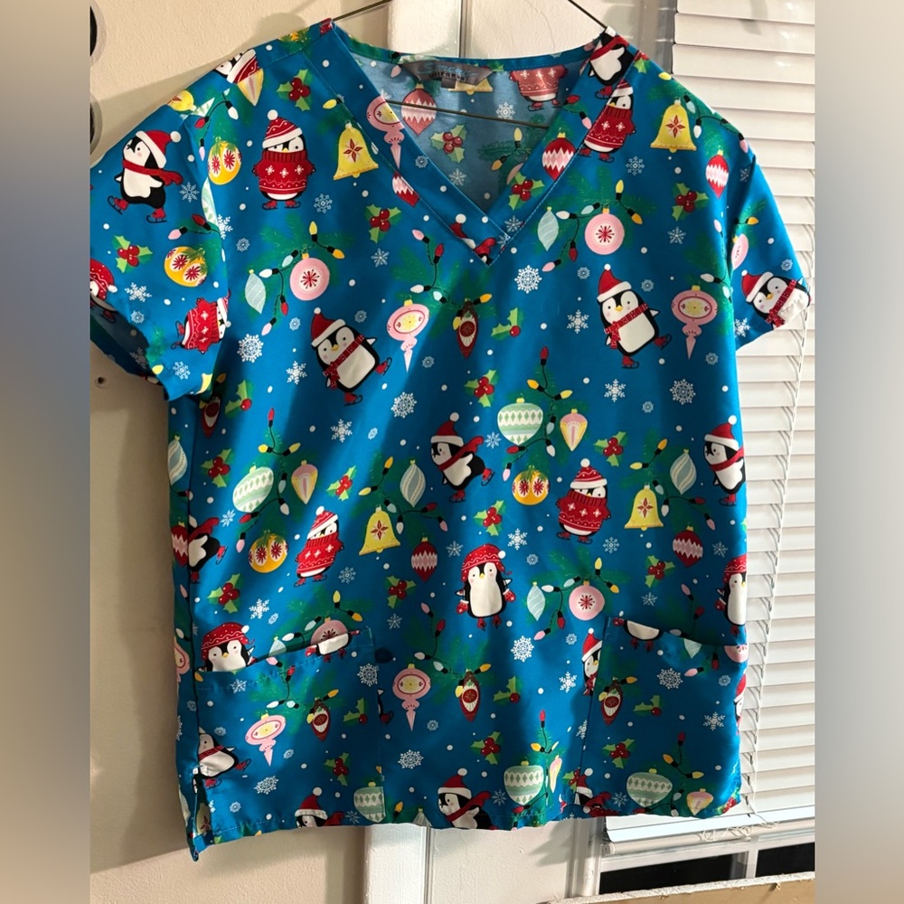 Serene Uniform Small Christmas-Themed Scrub